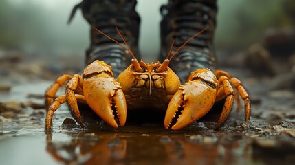 Poster - Close Up of a Crab with Claws Out