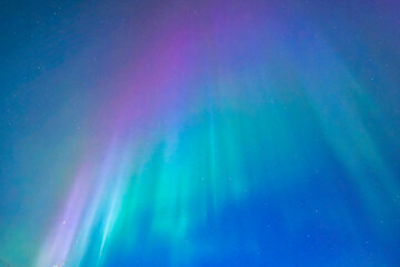 Wall Mural - northern lights dancing over dark specwe in the night. scenic view of a space area landscape with no