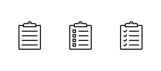 Wall Mural - clipboard icon set. checklist on the clipboard icon vector