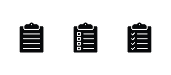 Wall Mural - clipboard icon set. checklist on the clipboard icon vector