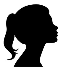 silhouette of a woman's face, side view