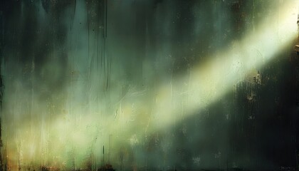 Wall Mural - Grunge Pastel Glow with Dark Abstract Textured Edges and Blurred Green Gradation Background