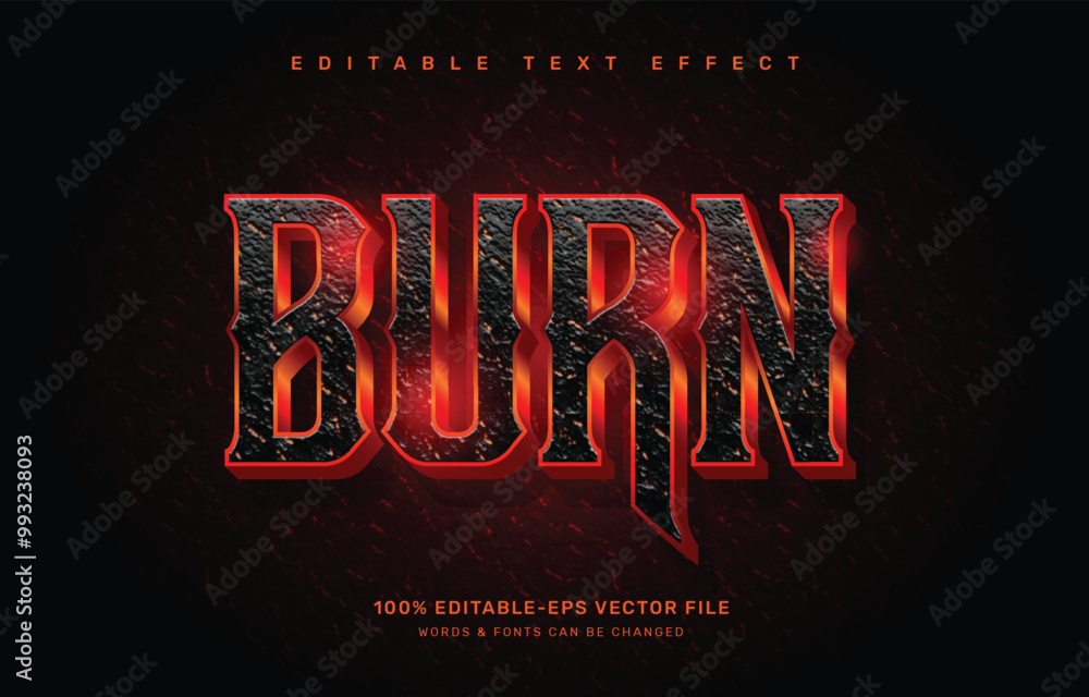 Burn editable text effect template Stock Vector | Adobe Stock