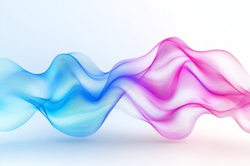 Wall Mural - abstract blue and pink wave design on a white background.