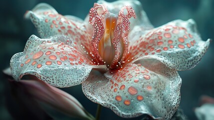 Wall Mural - Close-up of a Delicate Spotted Orchid Flower