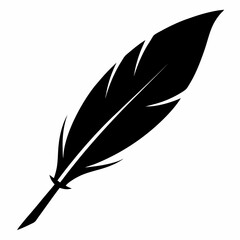 Wall Mural - 
quill feather pen silhouette, feather pen icon logo vector design, majestic feather
