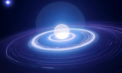 Wall Mural - planet in space. outer space abstract background with amazing nebula galaxy and big planet on a mill