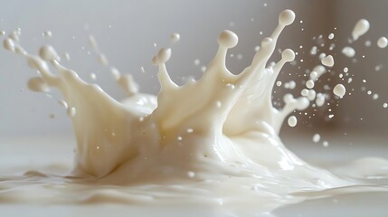 Sticker - Milk Splash Photo - White, Liquid, Cream, Dairy, Beverage, Drink, Food, Fresh, Pouring, Calcium