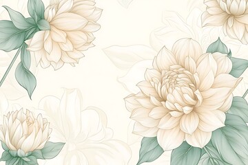 Wall Mural - Abstract elegance seamless pattern with floral background