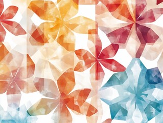 Aufkleber - Abstract Watercolor Flower Pattern.