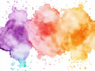 Poster - Abstract Watercolor Background with Purple, Red and Orange Splashes.