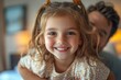 © Focal Imaging - child daughter family happy mother father piggyback playing fun together girl cheerful smiling home indoor, Generative AI