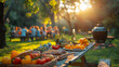 © Synthesia Studio - Outdoor picnic with grilled vegetables and food on a sunny day with friends