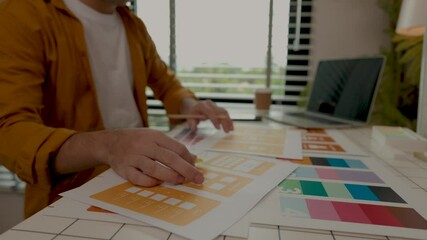 Wall Mural - web developers are designing the layout of digital products to meet the current people's interests, 