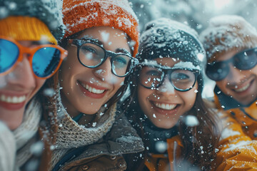 Photo of a group of friends gather to celebrate winter vacation, Friendship Day.