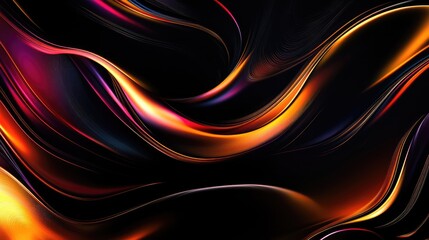 Wall Mural - Abstract Dark Background with Captivating Wave Patterns Design