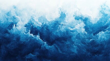 Wall Mural - Abstract electric blue ocean waves in watercolor Artistic background ideal for design wallpaper and textural elements Modern and contemporary artistic expression