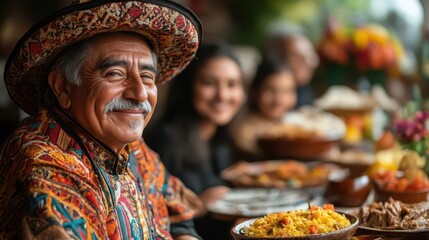 mexican family gathered around a festive table adorned with traditional dishes celebrating togetherness and cultural heritage