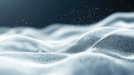 Canvas Print - Abstract background featuring white particles with a flowing wave effect