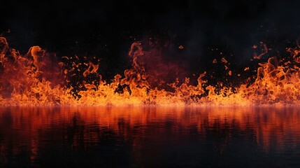 Wall Mural - a vivid blaze illuminates a dark backdrop