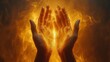 © julija - open hands in prayer glowing with light symbolizing worship and spirituality set against a soft background evoking feelings of reverence and peace