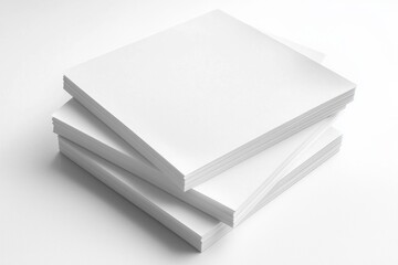 Blank A4 Stacked Paper Mockup isolated created with Generative AI