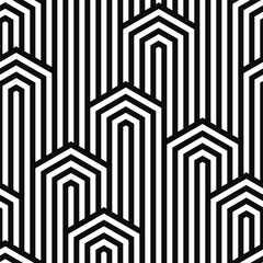 Leinwandbilder - Vector seamless pattern. Modern stylish texture. Repeating geometric tiles with hexagonal elements.