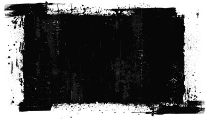 Black grunge rectangle background vector illustration. paint roller marks, abstract black texture, paint stroke vector for black ink paint, textured black background, artistic paint splash design