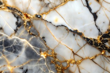 Wall Mural - White marble surface with golden veins for elegant texture