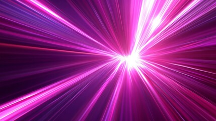 Canvas Print - Neon Speed Rays. Burst of Pink and Purple Light Energy