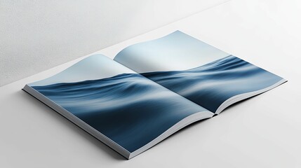 Open Book with an Image of Ocean Waves