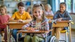 © N7 - Inclusive Classroom with Smiling Girl in Wheelchair
