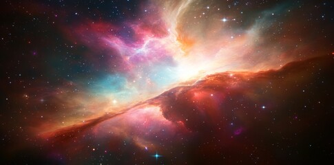 Wall Mural - cosmos science astronomy. rainbow rainbow space galaxy nebula cloud background. supernova background