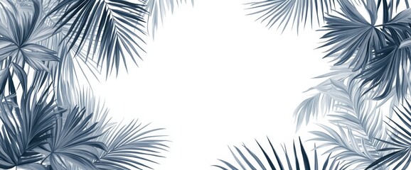 Wall Mural - The modern tropical leaves background. Natural jungle palm leaves with elegant foliage design in a minimalist gradient grey color style. Ideal for fabric, prints, covers, banners, decoration,