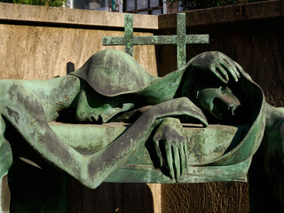 Wall Mural - Cimitero Monumentale, Milan, Italy. A tomb