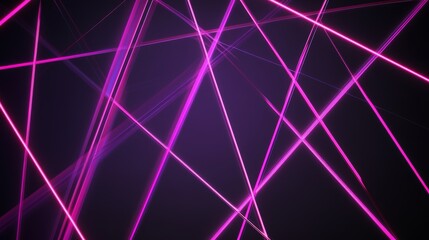 Wall Mural - A futuristic neon rendering with red and blue glowing lines in the darkness. Ultraviolet spectrum. Cyber space. Minimalist wallpaper.