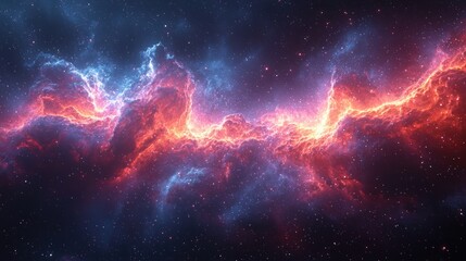 Wall Mural - colorful cosmic nebula with glowing pink and purple clouds surrounded by stars in deep space atmosph