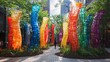 © CRISPIFLY - Colorful Glass Sculptures in Urban Park