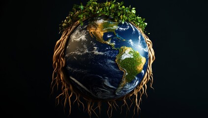 Stock-created earth, globe, planet, nature, growth, background, wallpaper