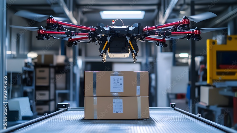 An automated drone loading system where robots handle the packaging and ...