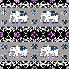 Sticker - Abstract ethnic geometric pattern design for background or Wallpaper.