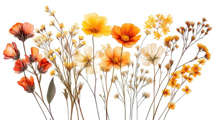 Wall Mural - spring and summer dried wild flowers composition