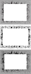 set of black and white frames, three black and white frames with a black and white design, three whi