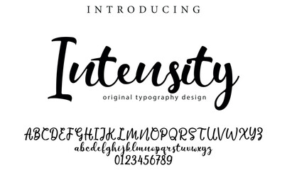 Intensity Font Stylish brush painted an uppercase vector letters, alphabet, typeface