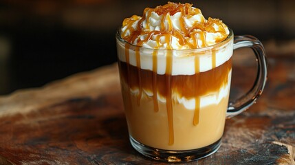 Sticker - Caramel Coffee Drink with Whipped Cream.