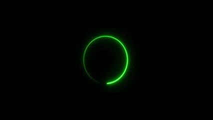Canvas Print - neon light glowing circle frame background animation. beautiful colorful neon circle frame loading i