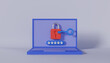© Sloek Prey - Personal data security Laptop screen with lock