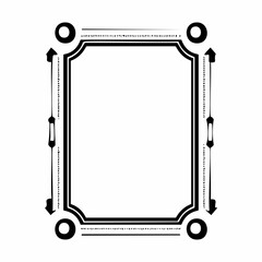 Wall Mural - Black and white border frame decor vector art simple line corner decor