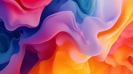 Wall Mural - Organic Fluidity: Dynamic Modern Abstract Shapes in Gradient Colors