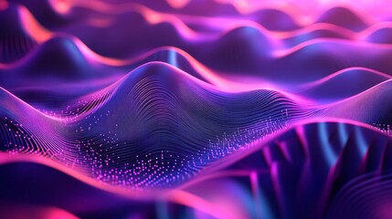 Wall Mural - Futuristic 3D Sound Waves in Abstract Forms - Modern Background Music Visualization